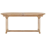 NNEVL Extending Garden Table 180-280x100x75cm Solid Teak Wood Oval