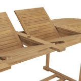 NNEVL Extending Garden Table 180-280x100x75cm Solid Teak Wood Oval