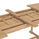 NNEVL Extending Garden Table 180-280x100x75cm Solid Teak Wood Oval