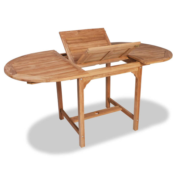 NNEVL Extending Garden Table (110-160)x80x75cm Solid Teak Wood