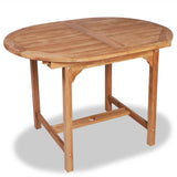NNEVL Extending Garden Table (110-160)x80x75cm Solid Teak Wood