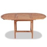 NNEVL Extending Garden Table (110-160)x80x75cm Solid Teak Wood