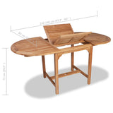 NNEVL Extending Garden Table (110-160)x80x75cm Solid Teak Wood