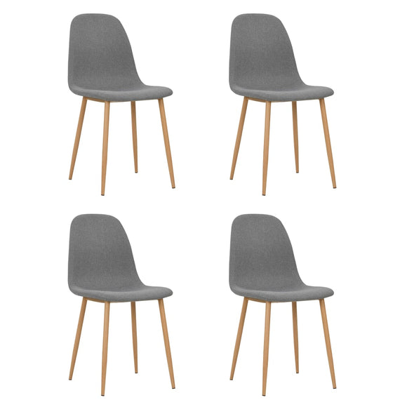 NNEVL Dining Chairs 4 pcs Light Grey Fabric