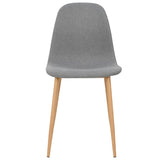 NNEVL Dining Chairs 4 pcs Light Grey Fabric