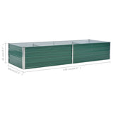 NNEVL Garden Raised Bed Galvanised Steel 240x80x45 cm Green