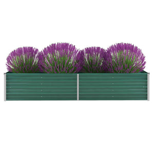 NNEVL Garden Raised Bed Galvanised Steel 240x80x45 cm Green