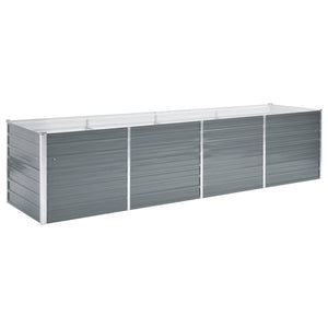 NNEVL Garden Raised Bed Galvanised Steel 320x80x77 cm Grey