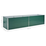 NNEVL Garden Raised Bed Galvanised Steel 320x80x77 cm Green