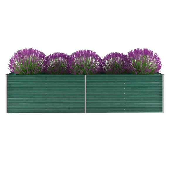 NNEVL Garden Raised Bed Galvanised Steel 320x80x77 cm Green