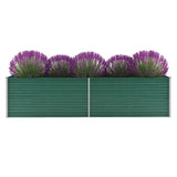 NNEVL Garden Raised Bed Galvanised Steel 320x80x77 cm Green