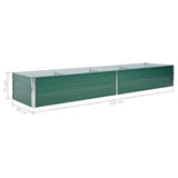 NNEVL Garden Raised Bed Galvanised Steel 320x80x45 cm Green