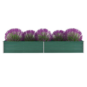 NNEVL Garden Raised Bed Galvanised Steel 320x80x45 cm Green