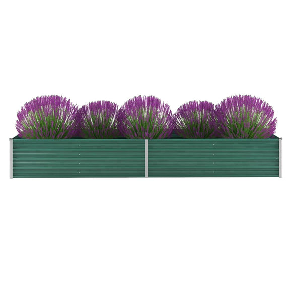 NNEVL Garden Raised Bed Galvanised Steel 320x80x45 cm Green