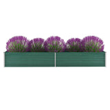 NNEVL Garden Raised Bed Galvanised Steel 320x80x45 cm Green