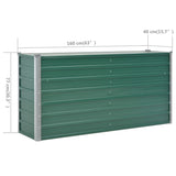 NNEVL Garden Raised Bed Galvanised Steel 160x40x77 cm Green