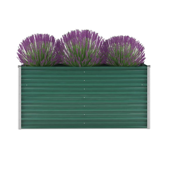 NNEVL Garden Raised Bed Galvanised Steel 160x40x77 cm Green