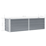 NNEVL Garden Raised Bed Galvanised Steel 160x40x45 cm Grey