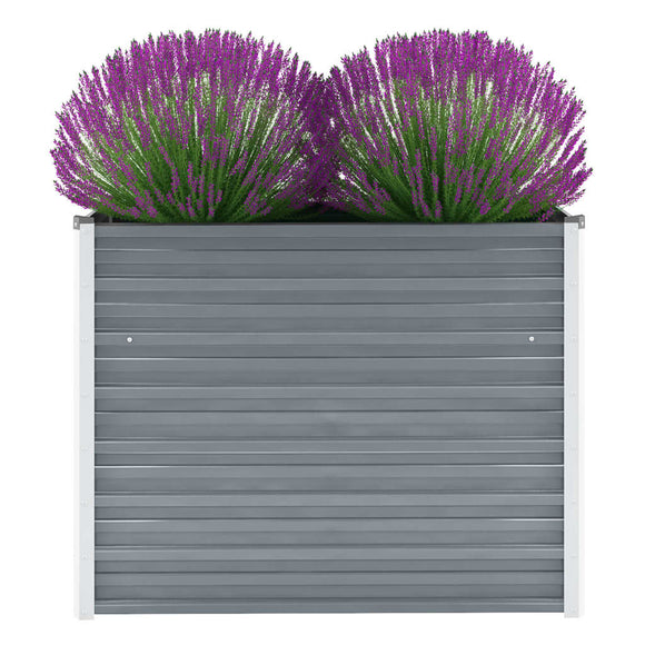 NNEVL Garden Raised Bed Galvanised Steel 100x40x77 cm Grey