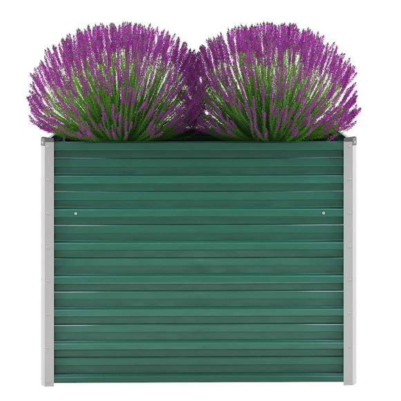 NNEVL Garden Raised Bed Galvanised Steel 100x40x77 cm Green