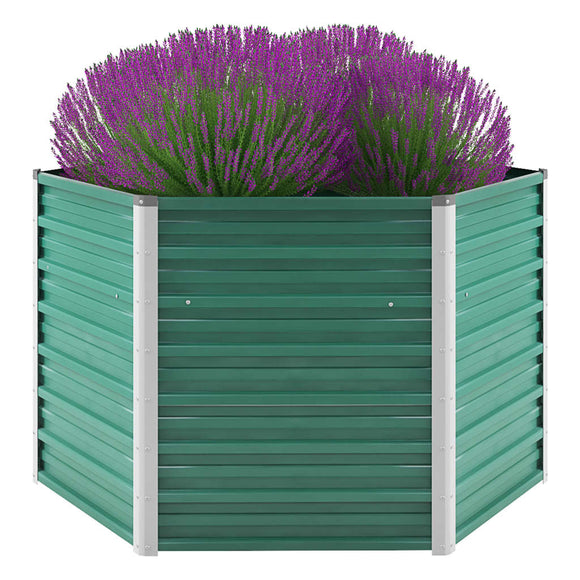 NNEVL Garden Raised Bed Galvanised Steel 129x129x77 cm Green