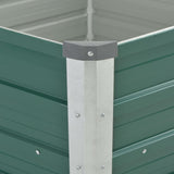 NNEVL Garden Raised Bed Galvanised Steel 129x129x77 cm Green