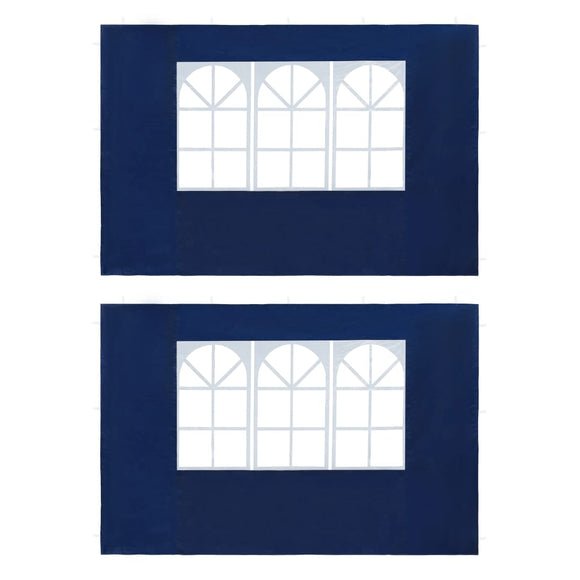 NNEVL Party Tent Sidewall 2 pcs with Window PE Blue