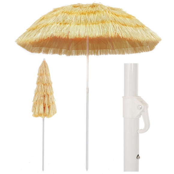 NNEVL Beach Umbrella Natural 180 cm Hawaii Style