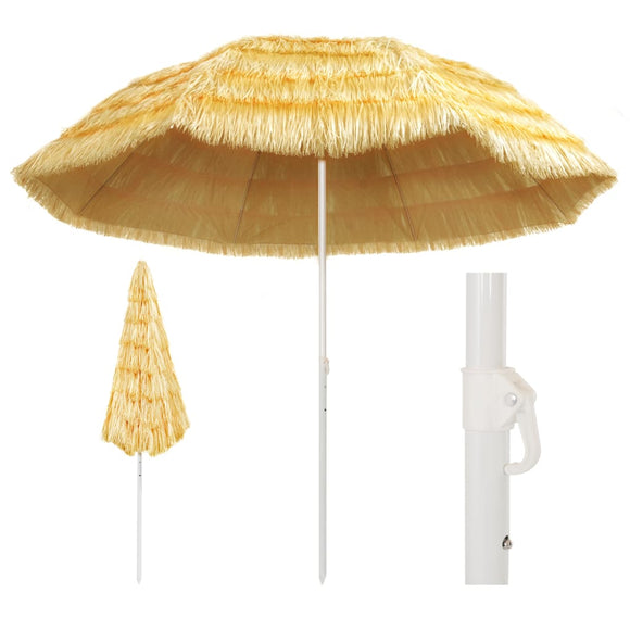 NNEVL Beach Umbrella Natural 300 cm Hawaii Style