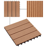 NNEVL 11 pcs Decking Tiles WPC 30x30 cm 1 sqm Teak Colour