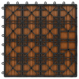 NNEVL 11 pcs Decking Tiles WPC 30x30 cm 1 sqm Teak Colour