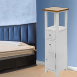 NNEVL Tall Chest of Drawers 26x26x94 cm Solid Oak Wood