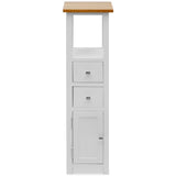 NNEVL Tall Chest of Drawers 26x26x94 cm Solid Oak Wood