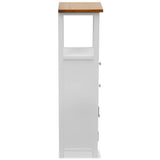 NNEVL Tall Chest of Drawers 26x26x94 cm Solid Oak Wood