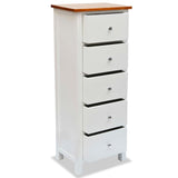 NNEVL Tall Chest of Drawers 45x32x115 cm Solid Oak Wood