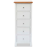 NNEVL Tall Chest of Drawers 45x32x115 cm Solid Oak Wood