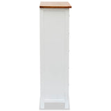 NNEVL Tall Chest of Drawers 45x32x115 cm Solid Oak Wood