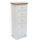 NNEVL Tall Chest of Drawers 45x32x115 cm Solid Oak Wood
