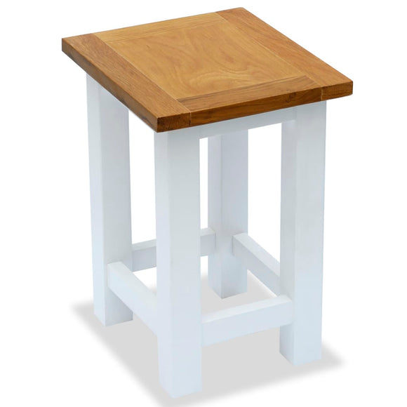 NNEVL End Table 27x24x37 cm Solid Oak Wood