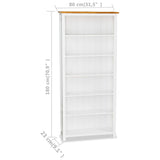 NNEVL 6-Tier Bookcase 80x23x180 cm Solid Oak Wood