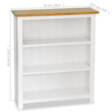 NNEVL 3-Tier Bookcase 72x22.5x82 cm Solid Oak Wood