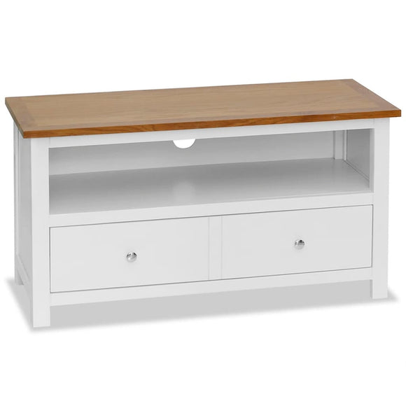 NNEVL TV Cabinet 90x35x48 cm Solid Oak Wood