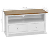 NNEVL TV Cabinet 90x35x48 cm Solid Oak Wood