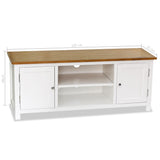 NNEVL TV Cabinet 120x35x48 cm Solid Oak Wood