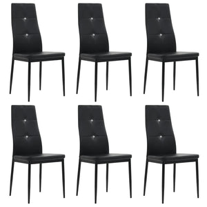 NNEVL Dining Chairs 6 pcs Black Faux Leather