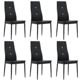 NNEVL Dining Chairs 6 pcs Black Faux Leather