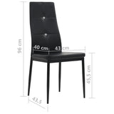 NNEVL Dining Chairs 6 pcs Black Faux Leather