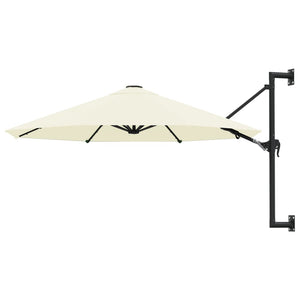 NNEVL Wall-Mounted Parasol with Metal Pole 300 cm Sand