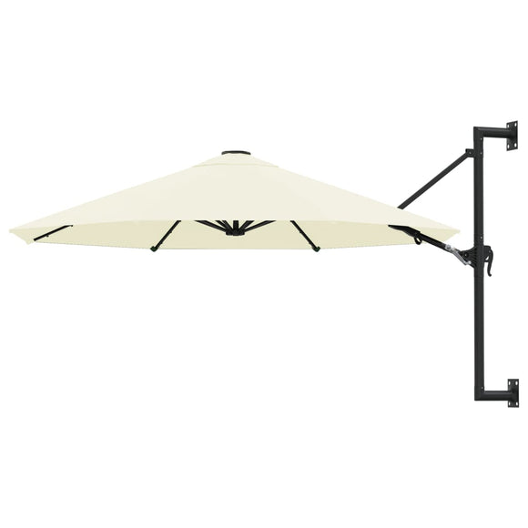 NNEVL Wall-Mounted Parasol with Metal Pole 300 cm Sand