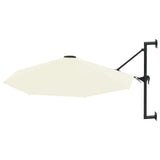NNEVL Wall-Mounted Parasol with Metal Pole 300 cm Sand